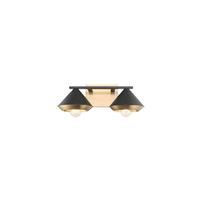 Steel Frame with Cone Shade Two Tone Vanity Light