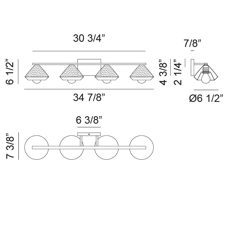 Steel Frame with Cone Shade Two Tone Vanity Light