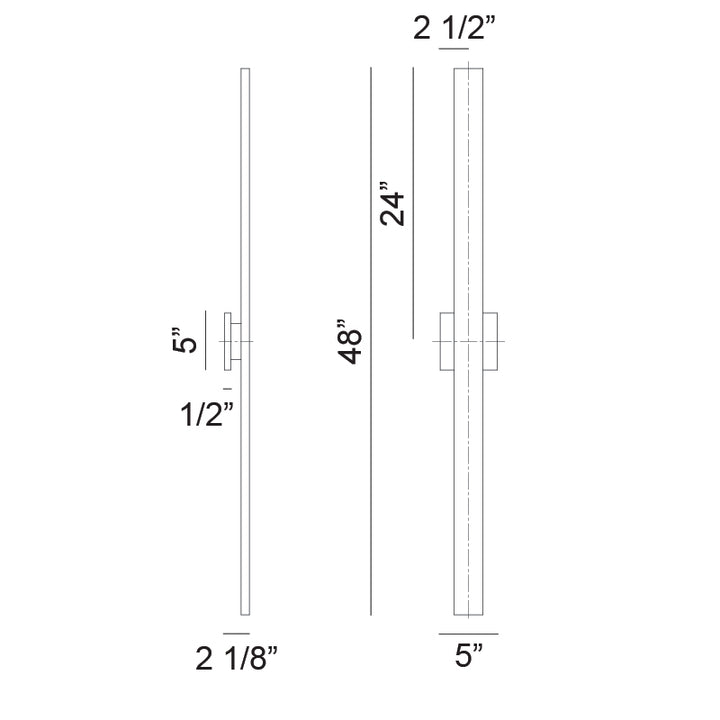 LED Steel Rectangular Frame with Acrylic Diffuser Outdoor Wall Sconce