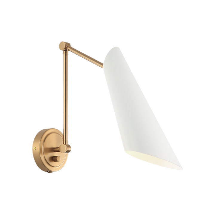 Steel Frame with Adjustable Arm and Cone Shade Wall Sconce