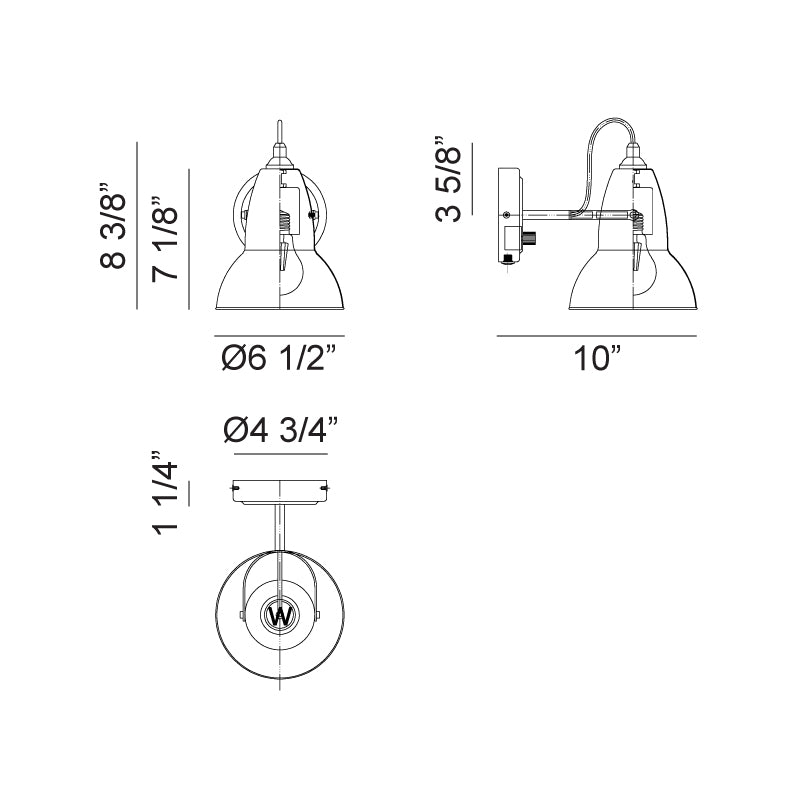 Steel Frame Two Tone Shade Wall Sconce