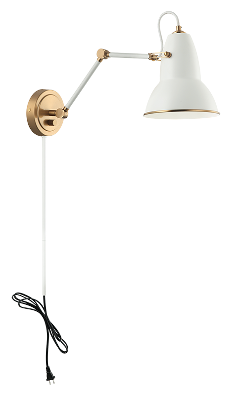 Steel Frame Two Tone Shade with Adjustable Arm Wall Sconce