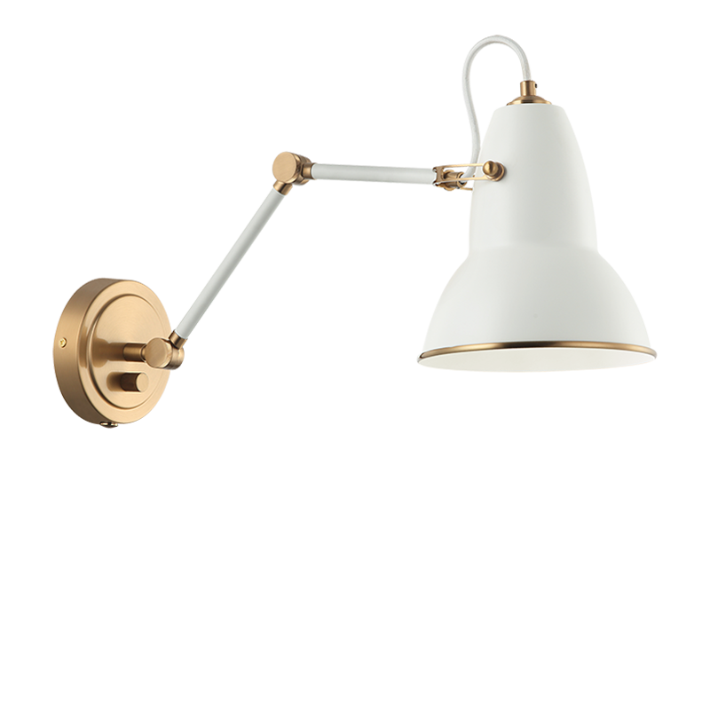 Steel Frame Two Tone Shade with Adjustable Arm Wall Sconce