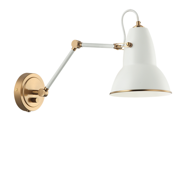 Steel Frame Two Tone Shade with Adjustable Arm Wall Sconce
