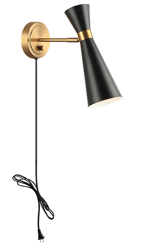 Steel Frame with Adjustable Head Two Tone Wall Sconce