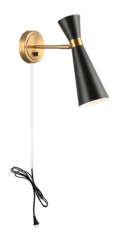 Steel Frame with Adjustable Head Two Tone Wall Sconce