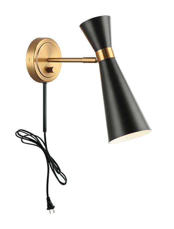 Steel Frame with Adjustable Head Two Tone Wall Sconce