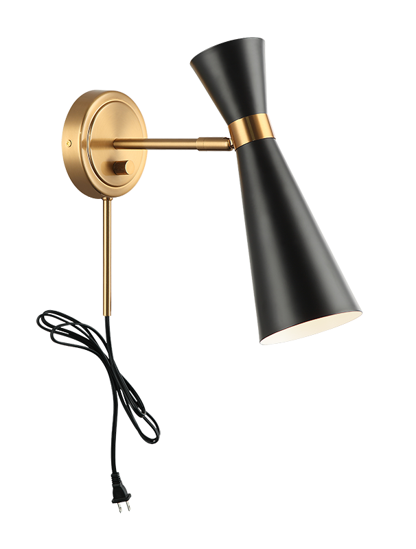 Steel Frame with Adjustable Head Two Tone Wall Sconce