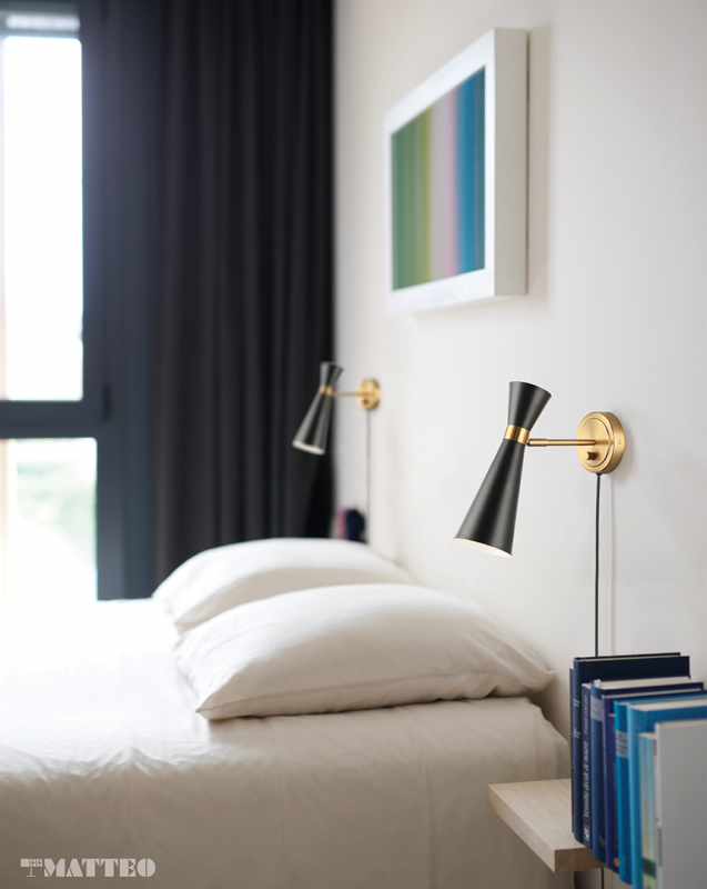 Steel Frame with Adjustable Head Two Tone Wall Sconce