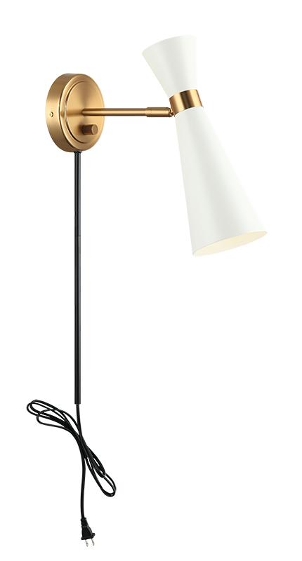 Steel Frame with Adjustable Head Two Tone Wall Sconce