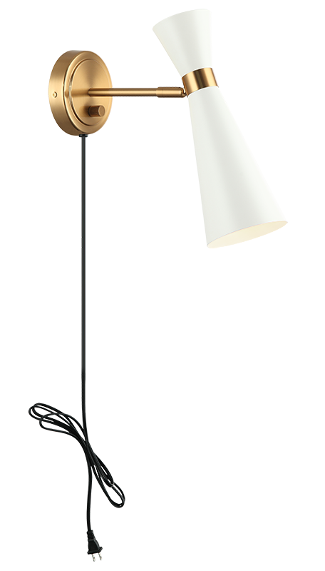 Steel Frame with Adjustable Head Two Tone Wall Sconce