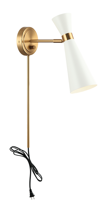 Steel Frame with Adjustable Head Two Tone Wall Sconce