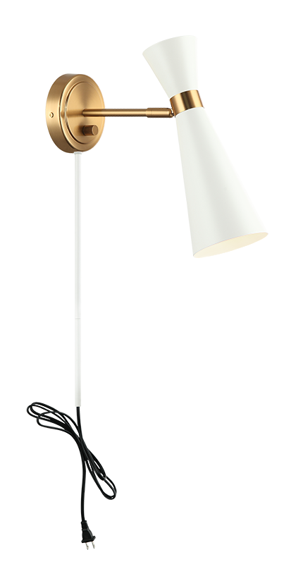 Steel Frame with Adjustable Head Two Tone Wall Sconce