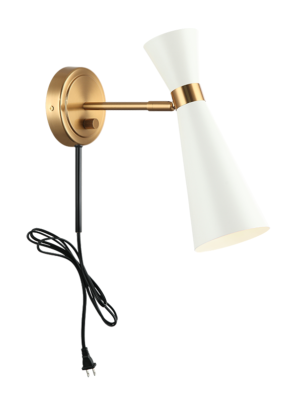 Steel Frame with Adjustable Head Two Tone Wall Sconce