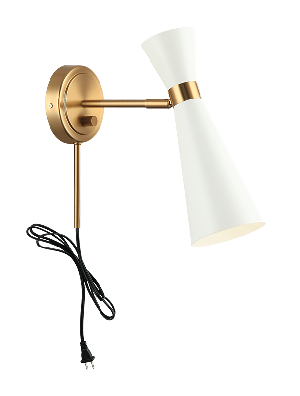 Steel Frame with Adjustable Head Two Tone Wall Sconce