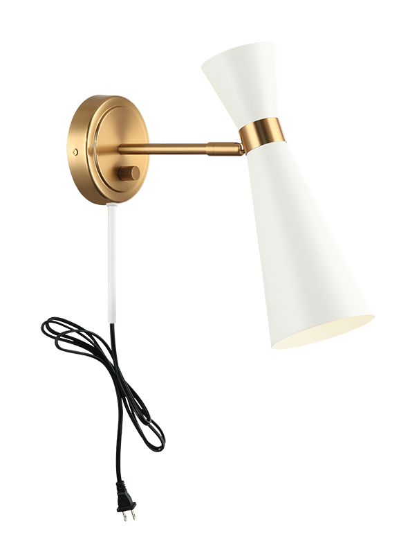Steel Frame with Adjustable Head Two Tone Wall Sconce
