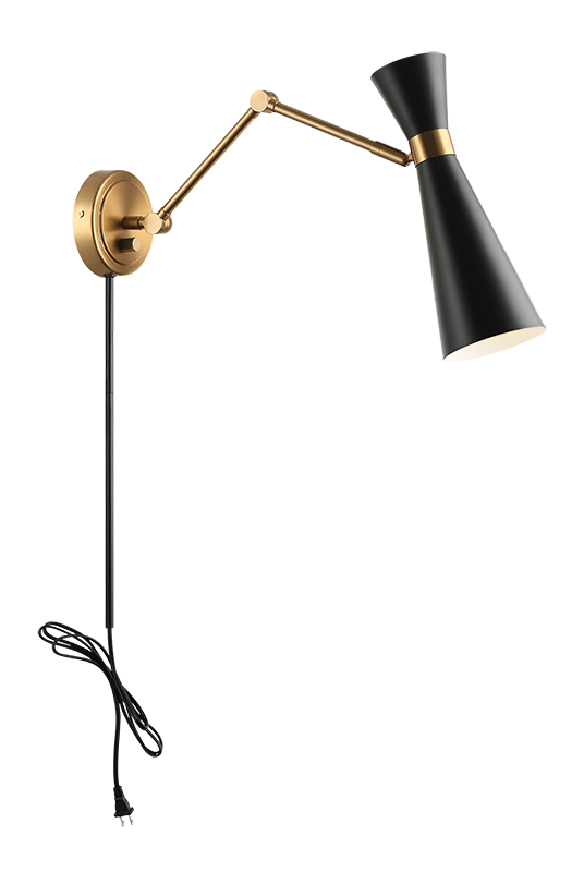 Steel Frame with Adjustable Arm and Head Wall Sconce