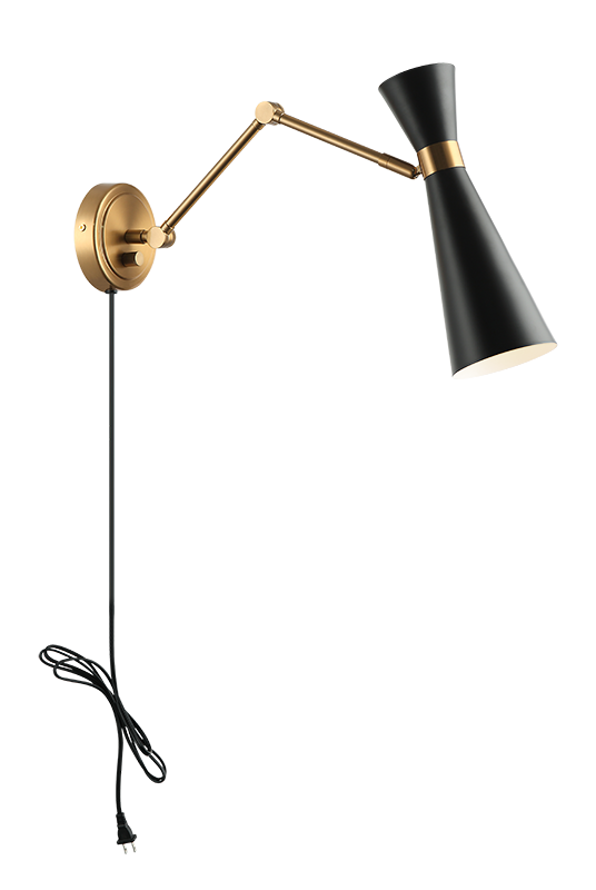 Steel Frame with Adjustable Arm and Head Wall Sconce
