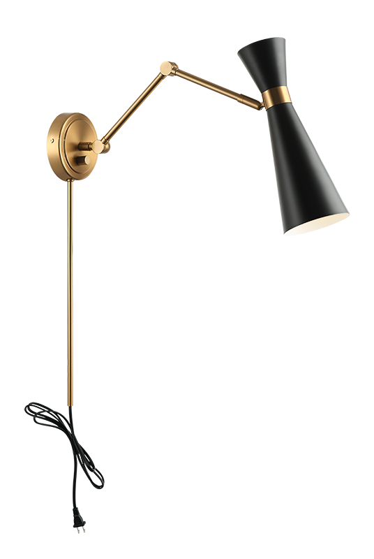 Steel Frame with Adjustable Arm and Head Wall Sconce