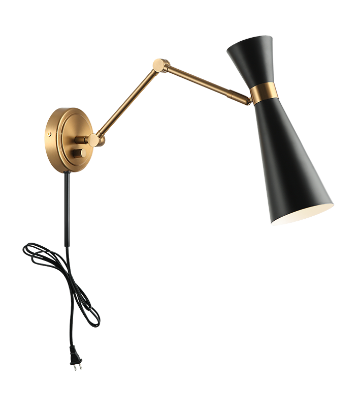 Steel Frame with Adjustable Arm and Head Wall Sconce