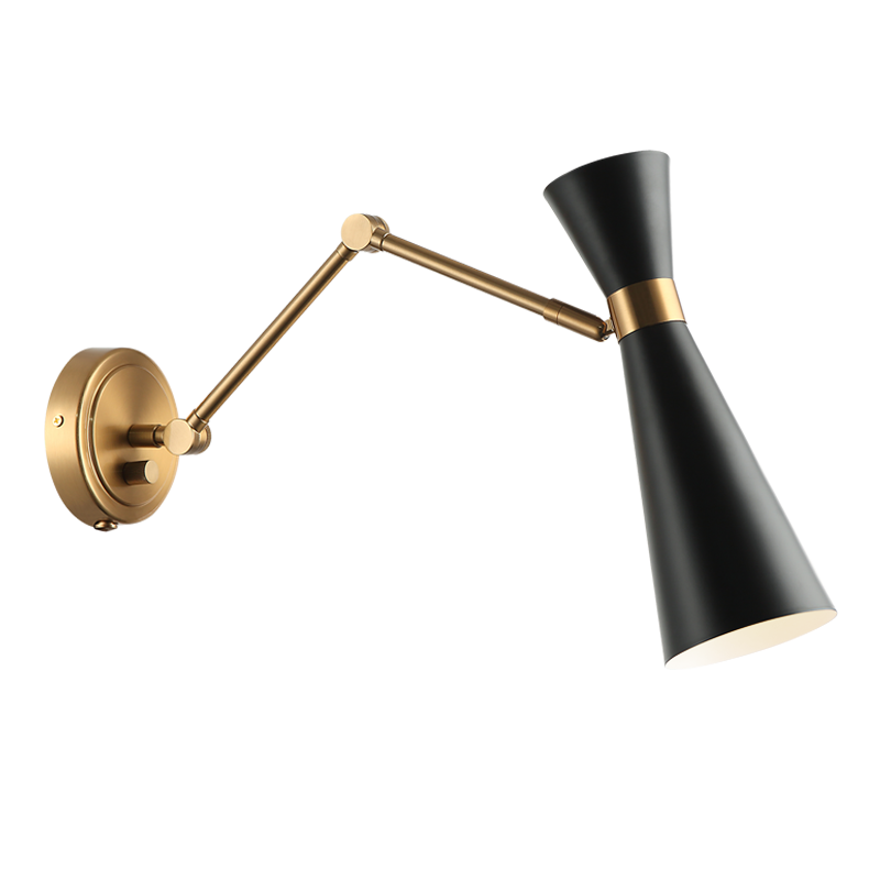 Steel Frame with Adjustable Arm and Head Wall Sconce