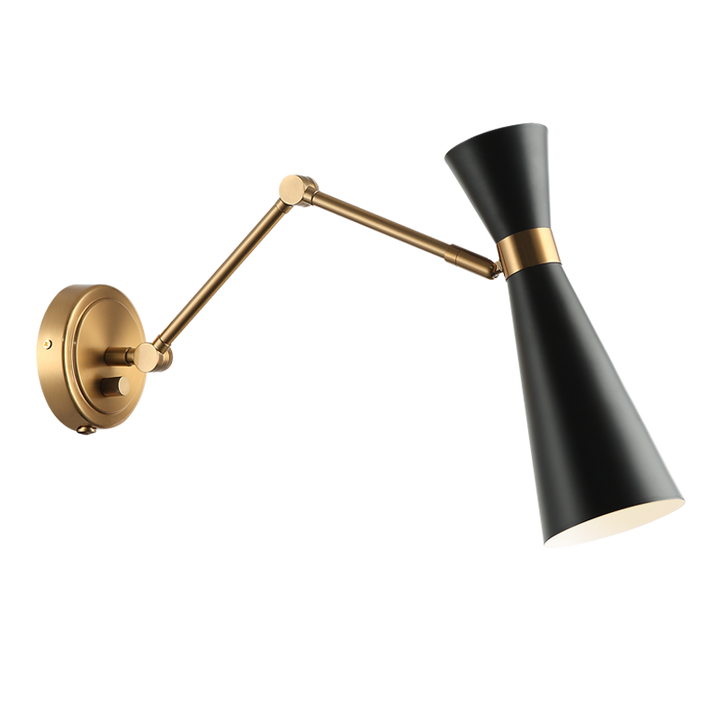 Steel Frame with Adjustable Arm and Head Wall Sconce
