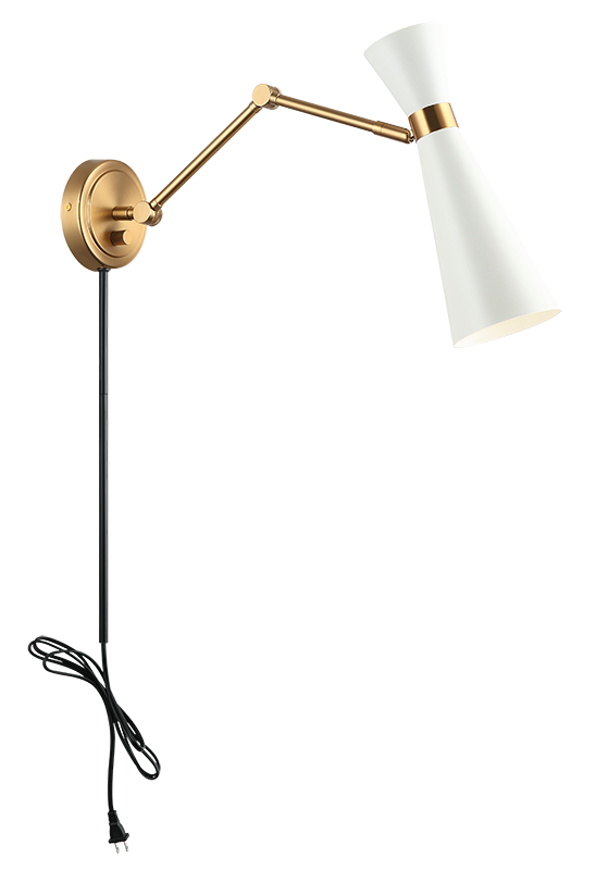Steel Frame with Adjustable Arm and Head Wall Sconce