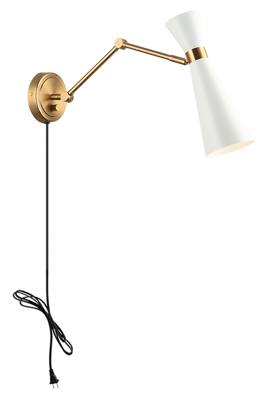 Steel Frame with Adjustable Arm and Head Wall Sconce