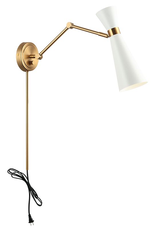 Steel Frame with Adjustable Arm and Head Wall Sconce