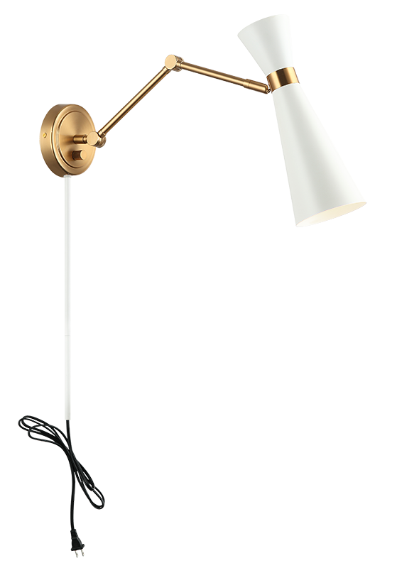 Steel Frame with Adjustable Arm and Head Wall Sconce