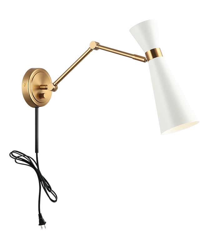 Steel Frame with Adjustable Arm and Head Wall Sconce