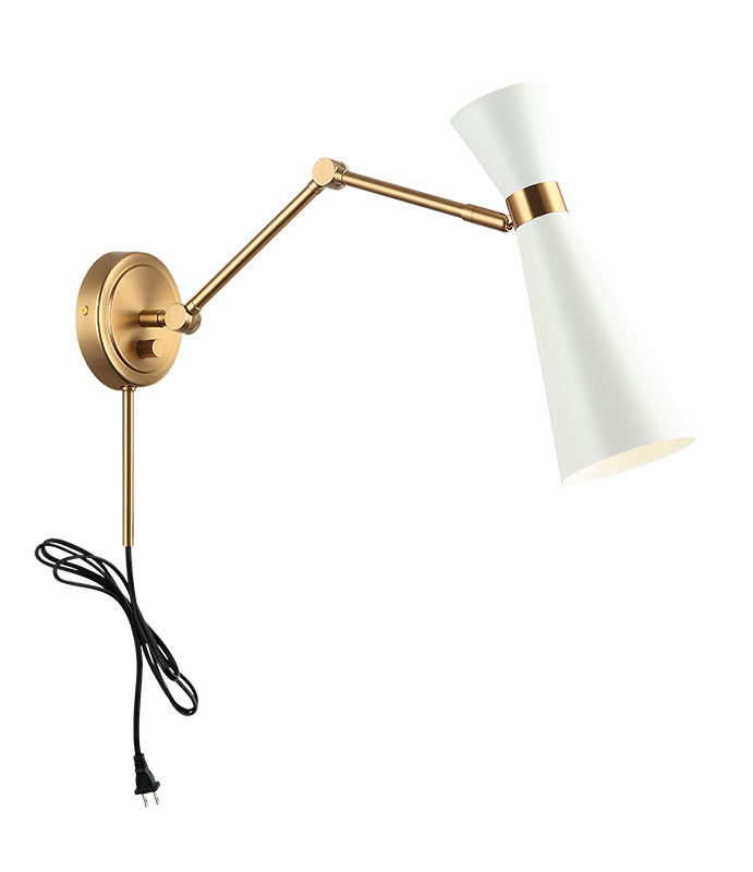 Steel Frame with Adjustable Arm and Head Wall Sconce
