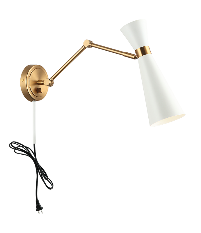 Steel Frame with Adjustable Arm and Head Wall Sconce