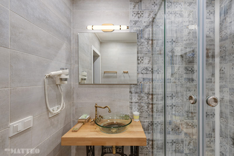 LED Steel Frame with Frosted Glass Shade Vanity Light