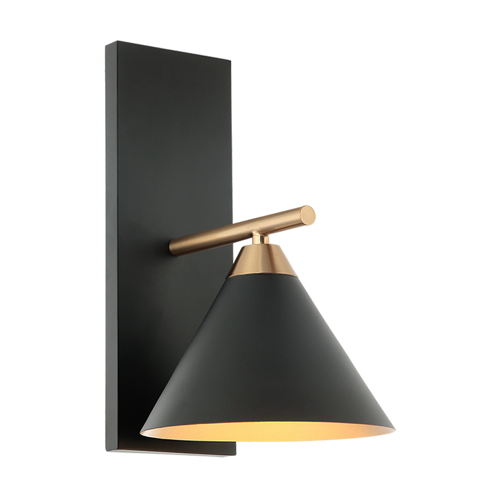Steel Frame with Cone Shade Two Tone Wall Sconce