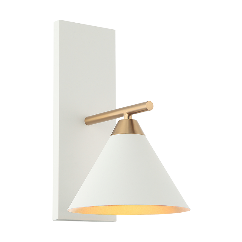 Steel Frame with Cone Shade Two Tone Wall Sconce