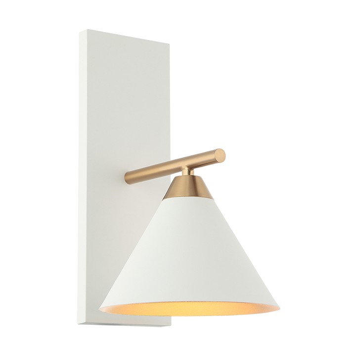 Steel Frame with Cone Shade Two Tone Wall Sconce