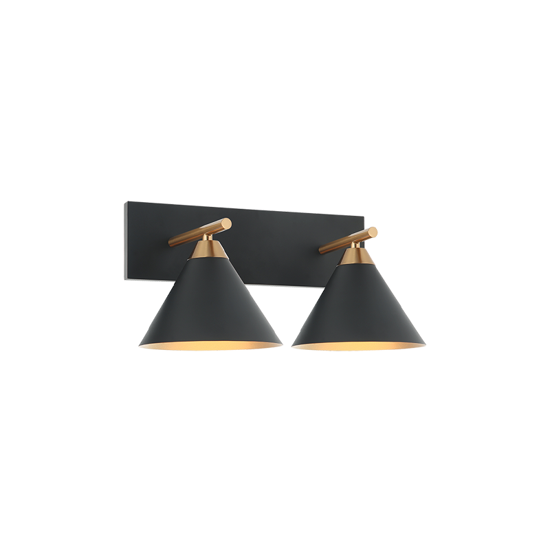Steel Frame with Cone Shade Two Tone Vanity Light