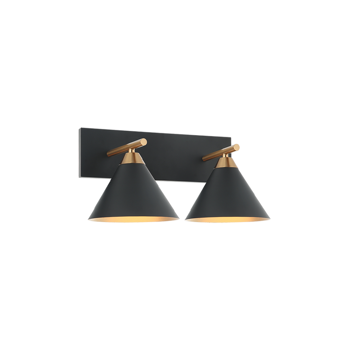 Steel Frame with Cone Shade Two Tone Vanity Light