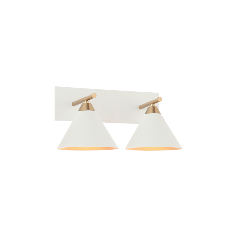 Steel Frame with Cone Shade Two Tone Vanity Light