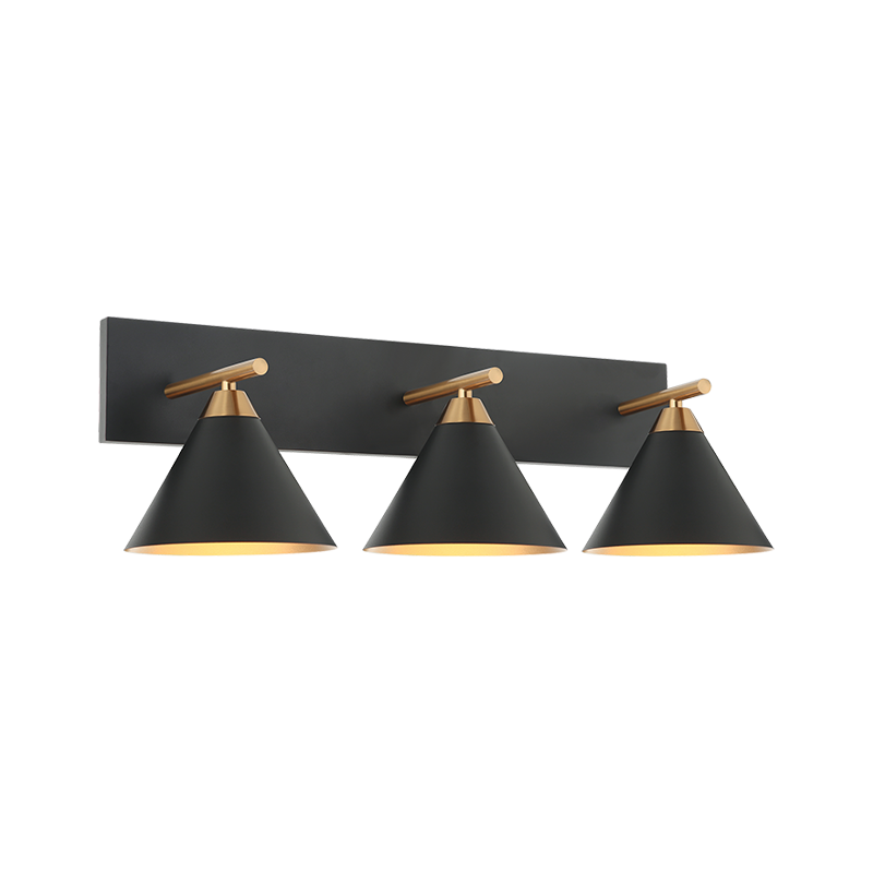 Steel Frame with Cone Shade Two Tone Vanity Light