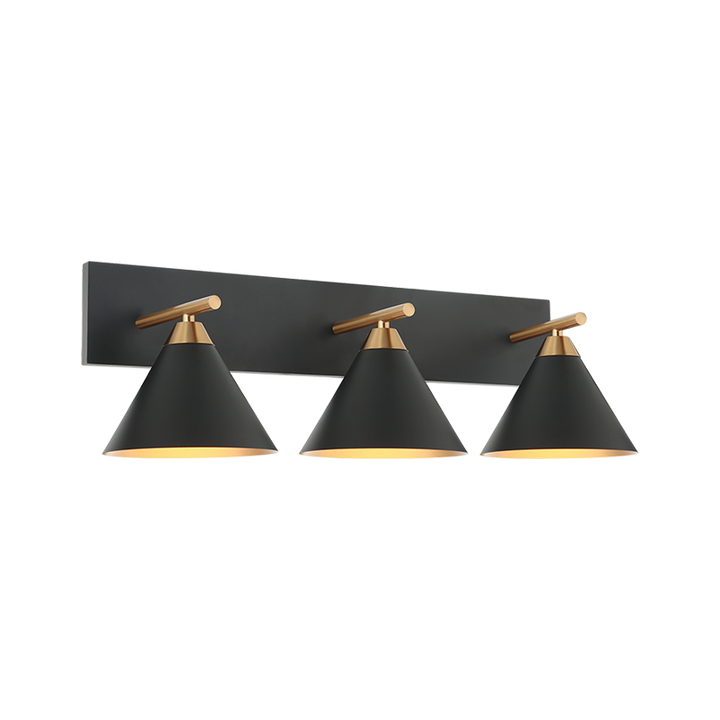 Steel Frame with Cone Shade Two Tone Vanity Light