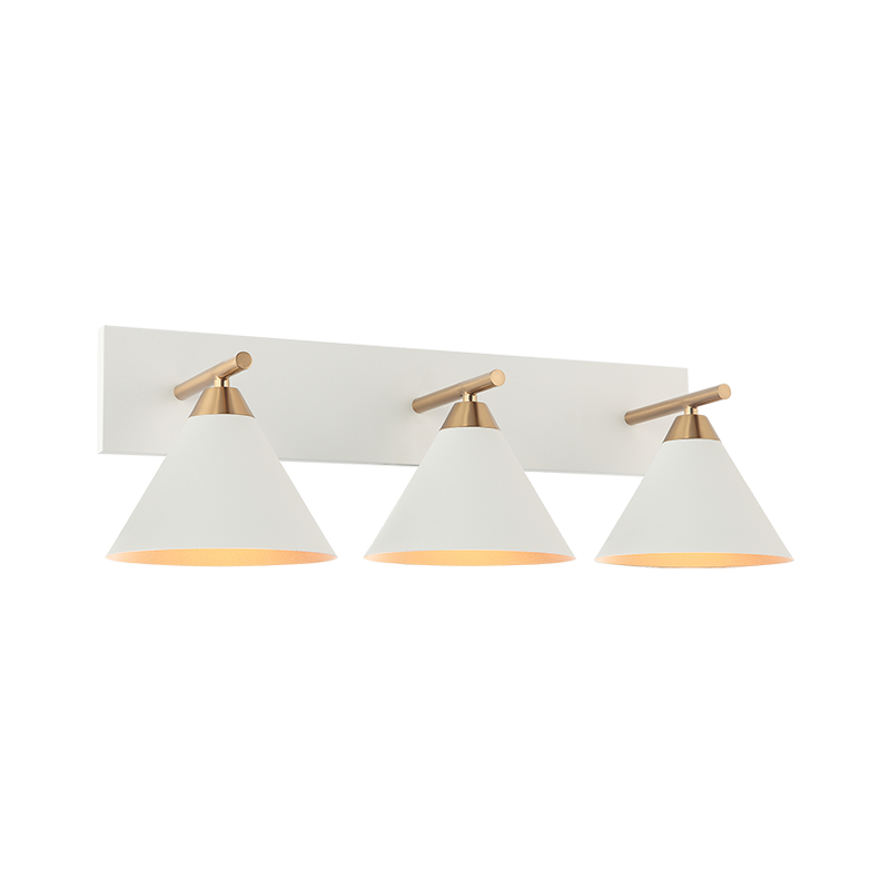 Steel Frame with Cone Shade Two Tone Vanity Light