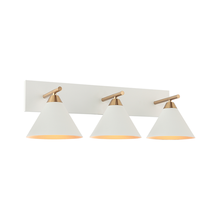Steel Frame with Cone Shade Two Tone Vanity Light