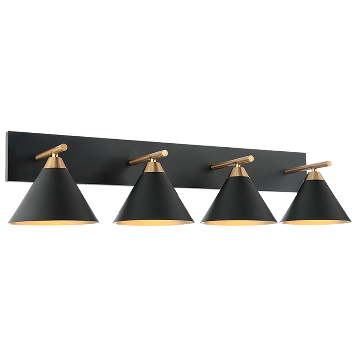 Steel Frame with Cone Shade Two Tone Vanity Light