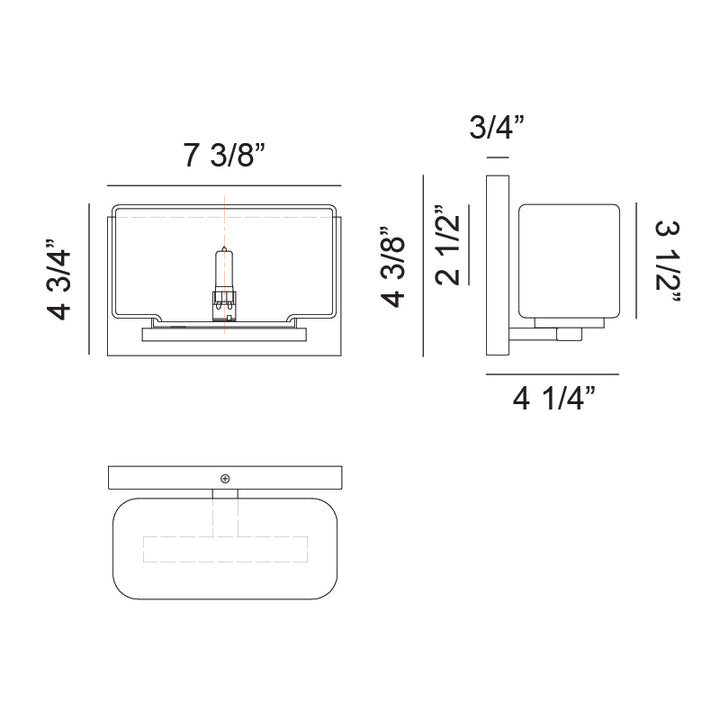 Steel Frame with White Glass Shade Wall Sconce