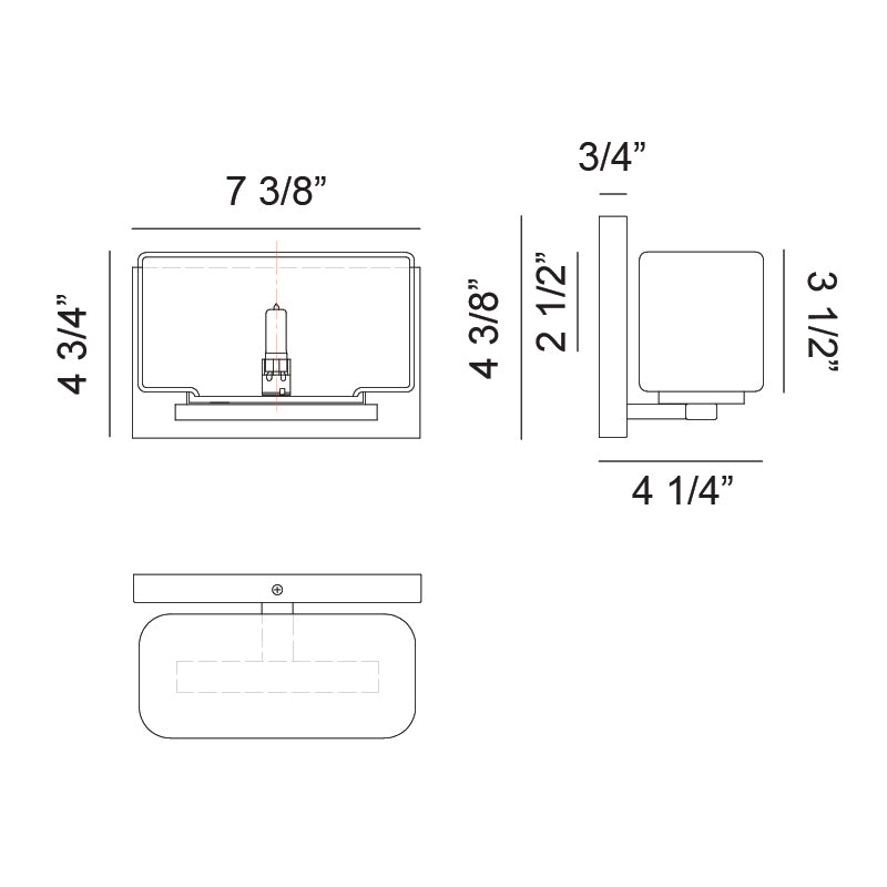 Steel Frame with White Glass Shade Wall Sconce