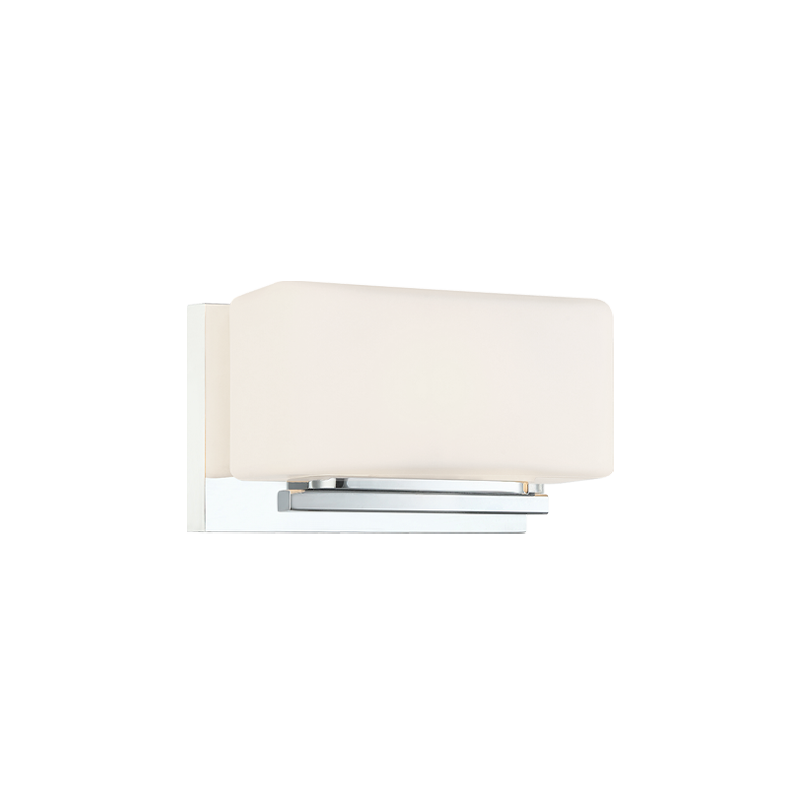Steel Frame with White Glass Shade Wall Sconce