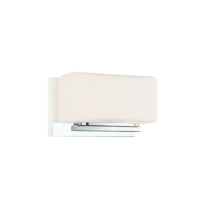 Steel Frame with White Glass Shade Wall Sconce