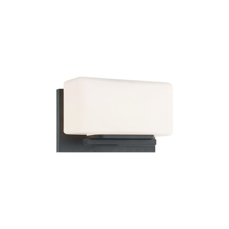 Steel Frame with White Glass Shade Wall Sconce